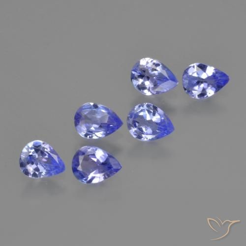 Pedras preciosas de tanzanita azul natural de 1,35 ct, formato de pêra, VS