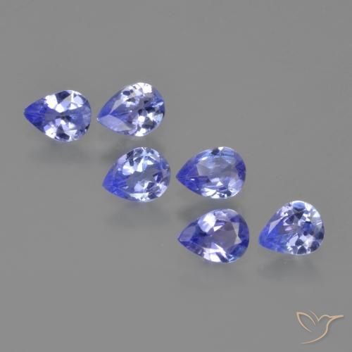 Pedras preciosas de tanzanita azul natural de 1,35 ct, formato de pêra, VS