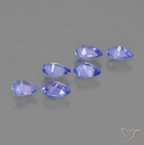 Pedras preciosas de tanzanita azul natural de 1,35 ct, formato de pêra, VS