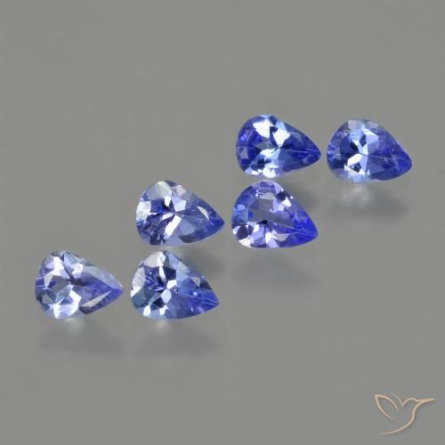 Pedras preciosas de tanzanita azul marinho médio natural de 1,54 ct, formato de pêra, VS