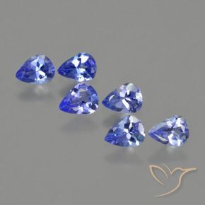 Pedras preciosas de tanzanita azul marinho médio natural de 1,54 ct, formato de pêra, VS