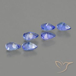 Pedras preciosas de tanzanita azul marinho médio natural de 1,54 ct, formato de pêra, VS