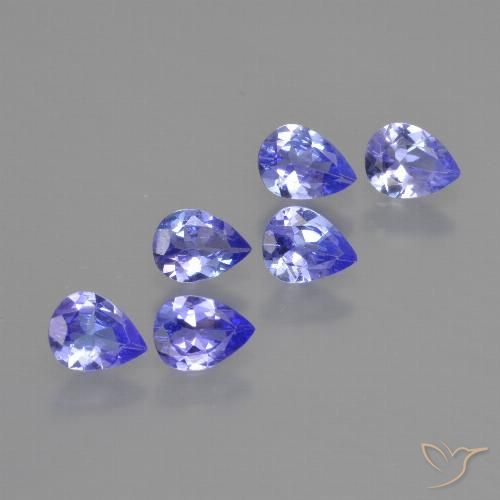 Pedras preciosas de tanzanita azul natural de 1,62 ct, formato de pêra, VS