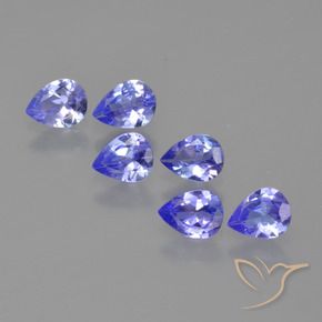 Pedras preciosas de tanzanita azul natural de 1,62 ct, formato de pêra, VS