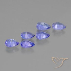 Pedras preciosas de tanzanita azul natural de 1,62 ct, formato de pêra, VS