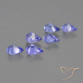 Pedras preciosas de Tanzanita Azul Violeta Intenso natural de 1.65 ct, Formato de pêra, VS