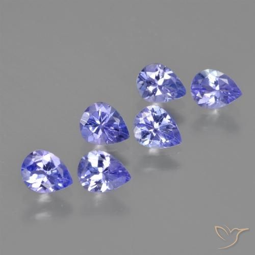 Pedras preciosas de Tanzanita Azul Violeta Intenso natural de 2.03 ct, Formato de pêra, VS