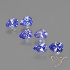 Pedras preciosas de Tanzanita Azul Violeta Intenso natural de 1.74 ct, Formato de pêra, VS
