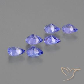 Pedras preciosas de Tanzanita Azul Violeta Intenso natural de 1.74 ct, Formato de pêra, VS