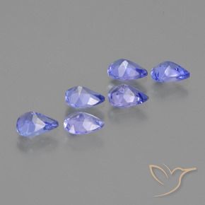 Pedras preciosas de Tanzanita Violeta Azul natural de 1.65 ct, Formato de pêra, VS
