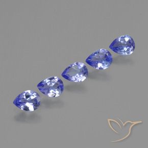Pedras preciosas de Tanzanita Violeta Azul natural de 1.29 ct, Formato de pêra, VS
