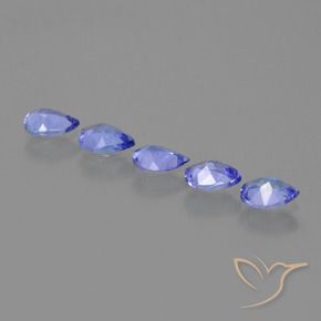 Pedras preciosas de Tanzanita Violeta Azul natural de 1.29 ct, Formato de pêra, VS
