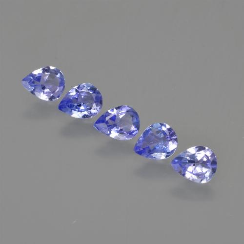 Pedras preciosas de tanzanita azul natural de 1,43 ct, formato de pêra, VS