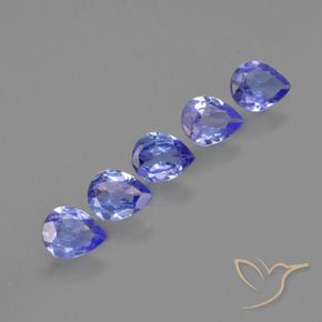 Pedras preciosas de Tanzanita Azul Violeta Intenso natural de 1.29 ct, Formato de pêra, VS