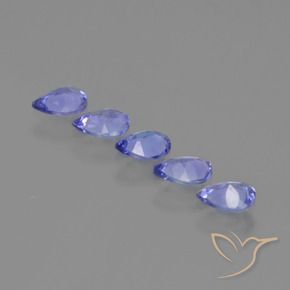 Pedras preciosas de Tanzanita Azul Violeta Intenso natural de 1.29 ct, Formato de pêra, VS