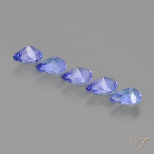 Pedras preciosas de Tanzanita Azul elétrico natural de 1.56 ct, Formato de pêra, VS