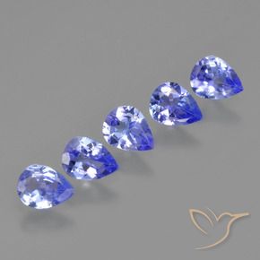 Pedras preciosas de Tanzanita Azul médio natural de 1.29 ct, Formato de pêra, VS