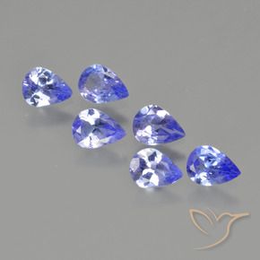Pedras preciosas de Tanzanita Azul profundo natural de 1.29 ct, Formato de pêra, VS