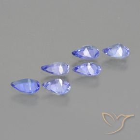 Pedras preciosas de Tanzanita Azul profundo natural de 1.29 ct, Formato de pêra, VS