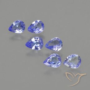 Pedras preciosas de Tanzanita Azul profundo natural de 1.38 ct, Formato de pêra, VS