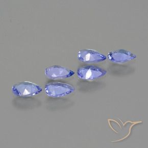 Pedras preciosas de Tanzanita Azul profundo natural de 1.38 ct, Formato de pêra, VS