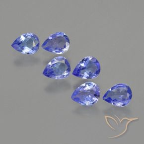 Pedras preciosas de Tanzanita Azul Violeta Intenso natural de 1.60 ct, Formato de pêra, VS
