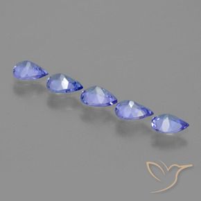 Pedras preciosas de Tanzanita Azul elétrico natural de 1.28 ct, Formato de pêra, VS