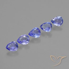 Pedras preciosas de Tanzanita Azul Violeta Intenso natural de 1.27 ct, Formato de pêra, VS