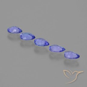 Pedras preciosas de Tanzanita Azul Violeta Intenso natural de 1.27 ct, Formato de pêra, VS