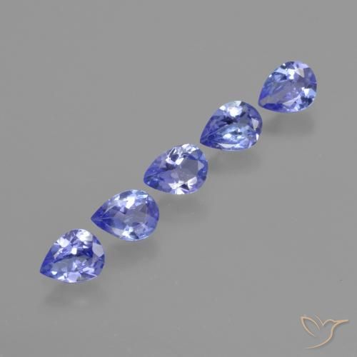 Pedras preciosas de Tanzanita Azul Violeta Intenso natural de 1.25 ct, Formato de pêra, VS
