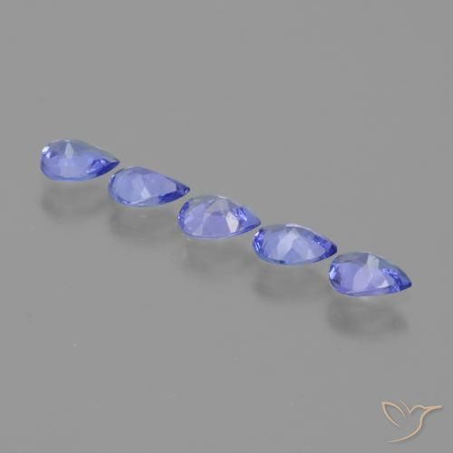 Pedras preciosas de Tanzanita Azul Violeta Intenso natural de 1.25 ct, Formato de pêra, VS