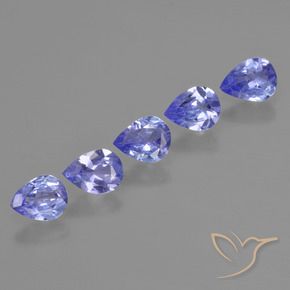 Pedras preciosas de Tanzanita Azul Violeta Intenso natural de 1.35 ct, Formato de pêra, VS