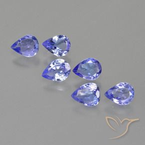 Pedras preciosas de Tanzanita azul intenso natural de 1.51 ct, Formato de pêra, VS