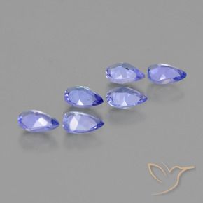 Pedras preciosas de Tanzanita azul intenso natural de 1.51 ct, Formato de pêra, VS