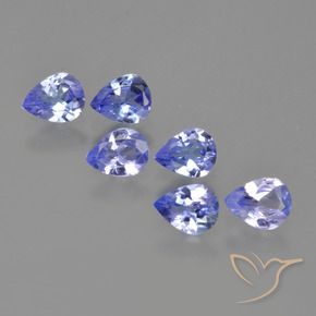 Pedras preciosas de Tanzanita Violeta Azul natural de 1.74 ct, Formato de pêra, VS