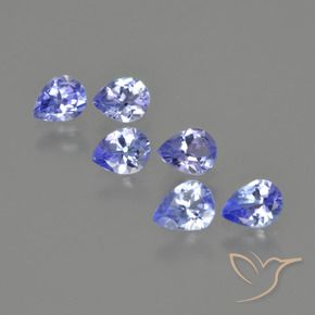 Pedras preciosas de Tanzanita Azul elétrico natural de 1.58 ct, Formato de pêra, VS