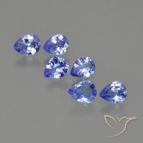 Pedras preciosas de Tanzanita Azul profundo natural de 1.46 ct, Formato de pêra, VS