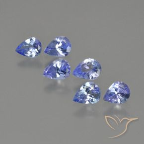 Pedras preciosas de Tanzanita Azul profundo natural de 1.48 ct, Formato de pêra, VS