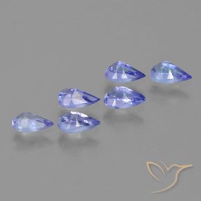 Pedras preciosas de Tanzanita Azul Violeta Intenso natural de 1.41 ct, Formato de pêra, VVS-VS