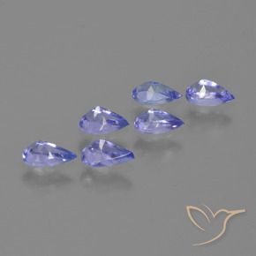 Pedras preciosas de Tanzanita Azul Violeta Intenso natural de 1.26 ct, Formato de pêra, VVS-VS