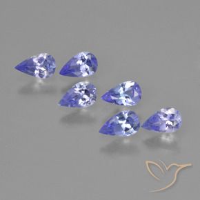 Pedras preciosas de Tanzanita Violeta Azul natural de 1.35 ct, Formato de pêra, VS