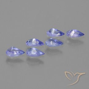 Pedras preciosas de Tanzanita Violeta Azul natural de 1.35 ct, Formato de pêra, VS