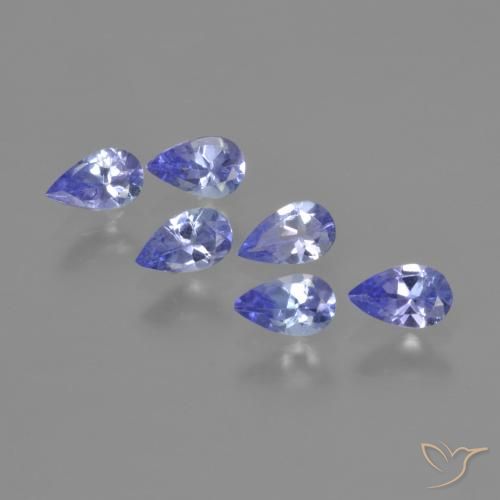 Pedras preciosas de Tanzanita Azul elétrico natural de 1.29 ct, Formato de pêra, VVS-VS