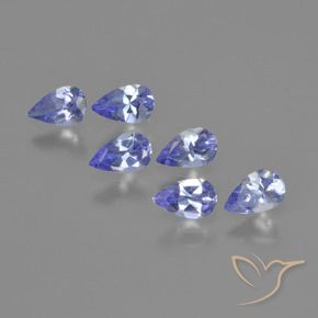 Pedras preciosas de Tanzanita Violeta Azul natural de 1.30 ct, Formato de pêra, VS