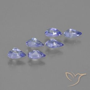 Pedras preciosas de Tanzanita Violeta Azul natural de 1.30 ct, Formato de pêra, VS
