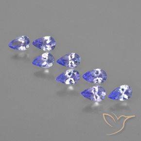 Pedras preciosas de Tanzanita Violeta Azul natural de 1.67 ct, Formato de pêra, VS