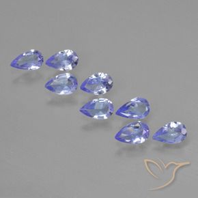 Pedras preciosas de Tanzanita Violeta Azul natural de 1.48 ct, Formato de pêra, VS