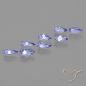 Pedras preciosas de Tanzanita Violeta Azul natural de 1.48 ct, Formato de pêra, VS