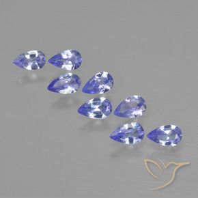 Pedras preciosas de Tanzanita Azul Violeta Intenso natural de 1.56 ct, Formato de pêra, VS