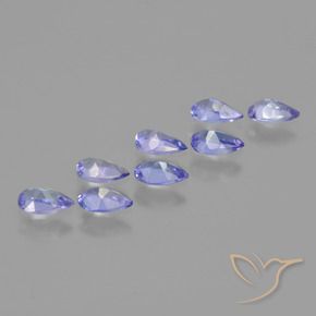 Pedras preciosas de Tanzanita Azul Violeta Intenso natural de 1.56 ct, Formato de pêra, VS